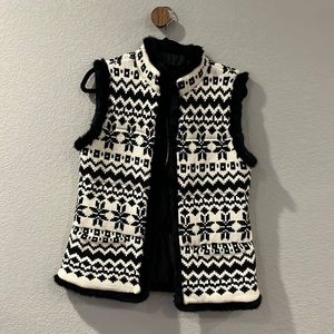 Talbots. S. Fun faux fur trimmed vest. make an offer